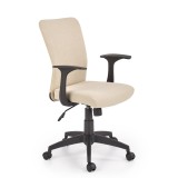 Scaun birou copii HM Nody, mecanism de balans, cu brate, tapiterie stofa, roti pivotante, cadru polipropilena, 100 kg, bej