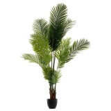 Palmier artificial decorativ cu ghiveci, 170 cm, verde, aspect realist