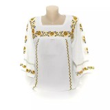 Cumpara ieftin Bluza Tip Ie Alba cu Motiv Floral Galben - BMG15