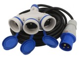 Prelungitor alimentare 3 prize negru 10m 16A, KEL