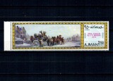 Ajman 1971 - Poștalion, cai, pictura, arta, neuzat