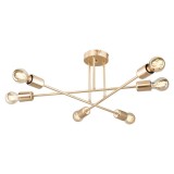 Cumpara ieftin Lustra cu sase lumini PWL-1122, E27, auriu, 61x25 cm