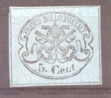 Italy Papal State 1867 Coat of arms 5C Mi.14 MLH AM.337