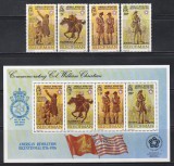 Isle of Man 1976 - Bicentenarul Revoluției Americane, Serie + Bloc, MNH