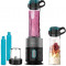 Blender Smoothie 2 in 1 Cecotec Power Titanium 650 FreshGo Inox, 650W, 2 recipiente portabile, 1 recipient rasnita