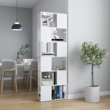 Cumpara ieftin Bibliotecă/Separator cameră, alb extralucios, 60x24x186 cm