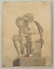 Adamo Scultori &quot;Studiu dupa Michelangelo&quot; gravura cca 1547-1587, Religie, Cerneala, Altul