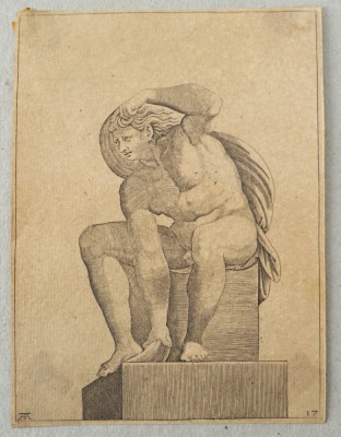 Adamo Scultori &amp;quot;Studiu dupa Michelangelo&amp;quot; gravura cca 1547-1587 foto
