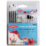 Pensula set 15 cu paleta acuarela DACO