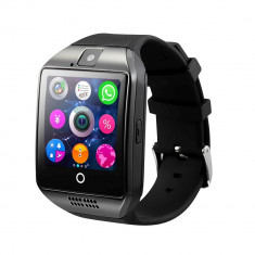 Ceas Smartwatch Q18 cu Functie Apelare, SMS, Camera, Bluetooth, Pedometru, Monitorizare somn, Negru foto