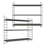 Set 2 buc raft perete Str&auml;ngn&auml;s 50x60x15cm otel antracit [en.casa] HausGarden Leisure