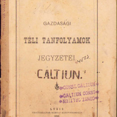 HST C767 Gazdasagi teli tanfolyamok jegyzetei 1898 vol I+II româno-maghiară