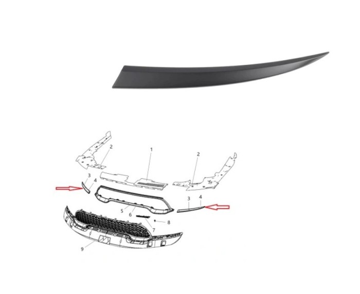 Ornament far DODGE DURANGO, 07.2020-, partea stanga, grunduit,