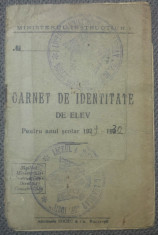Carnet de identitate de elev, Liceul Arhiepiscopal Sf. Iosif Bucuresti 1930 foto