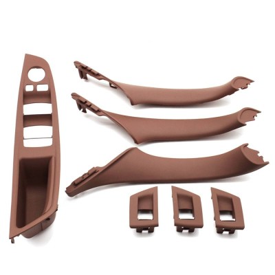 Set 4 manere + 3 ornamente usi interioare, potrivite BMW Seria 5 F10 F11 - Maro foto