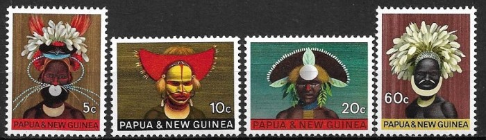 Papua Noua Guinee 1968 - Folclor 4v.neuzat,perfecta stare(z)