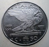 2.310 ITALIA WWII VITTORIO EMANUELE III 50 CENTESIMI 1939 USOR MAGNETICA EROARE, Europa
