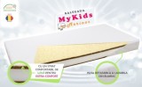 Saltea copii MyKids, Merinos, Compozitie cocos-lana, 120x60x10 cm, Alb