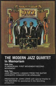 Casetă audio The Modern Jazz Quartet &amp;lrm;&amp;ndash; In Memoriam, originală foto