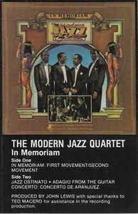 Casetă audio The Modern Jazz Quartet &amp;lrm;&amp;ndash; In Memoriam, originală foto