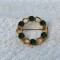 BROSA vintage IMPECABILA ornata SPLENDID cu pietre VERZI contrast de EFECT
