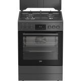Aragaz mixt Beko FBSM62320SAC, 4 zone de gatit, High Efficiency Gas Burner, Clasa A, Display LED, Child Lock, Anthracite