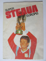 Pliant/poster(660 x 470 mm) Super Steaua Europei din 1987 foto