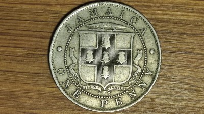 Jamaica - moneda de colectie rara - 1 penny 1907 - Edward VI I- tiraj 108k - pentru cunoscatori foto