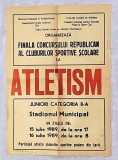 afis sport sportiv atletism finala concursului republican al cluburilor sportive scolare juniori categoria a ii a 1989