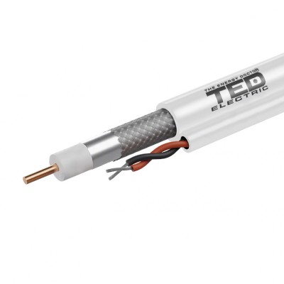 Cablu coaxial RG6 CCS CCA, rola 100m, TED foto