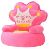 VidaXL Scaun din pluș pentru copii, Princess, roz