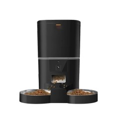 Hranitor Automat Dublu Pentru Caini si Pisici , WiFi Camera Video FullHD, Functie Adapator, Sunet Hranire, Programabil, Sursa Alimentare Dubla, 6L, Ap foto