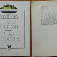 Omar Lara , Insule plutitoare , 1980 , editie bilingva cu autograful autorului
