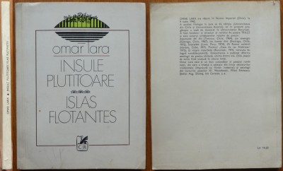 Omar Lara , Insule plutitoare , 1980 , editie bilingva cu autograful autorului foto