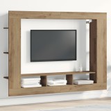 VidaXL Dulap TV montat pe perete, stejar artizanal, 152x22x113 cm