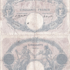 1924 (7 II), 50 francs (P-64g.3) - Franța