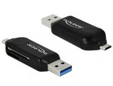 Cititor de carduri Micro USB OTG + USB 3.0, Delock 91734