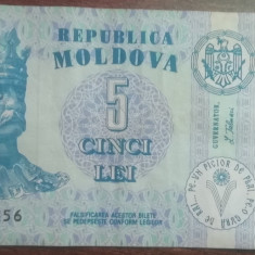 M1 - Bancnota foarte veche - Moldova - 5 leI - 1999