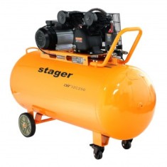 Stager Air 32C250 compresor aer, 250L, 10bar, 324L/min, monofazat, angrenare curea - 6960270410302