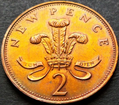 Moneda 2 (TW0) NEW PENCE- ANGLIA / MAREA BRITANIE, anul 1971 *cod 789 - A.UNC foto