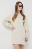 Armani Exchange rochie culoarea bej, mini, drept