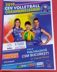 Program meci Volei (feminin) CSM BUCURESTI - CHEMIK POLICE (Champions League 20.02.2019)