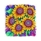 Cumpara ieftin Sticker decorativ, Floarea Soarelui, Galben, 55 cm, 9293ST, Oem