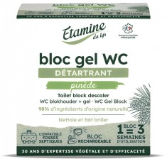 Pastila gel + suport pentru curatare si detartrare toaleta, parfum pin si eucalipt Etamine