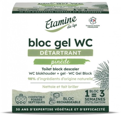 Pastila gel + suport pentru curatare si detartrare toaleta, parfum pin si eucalipt Etamine foto