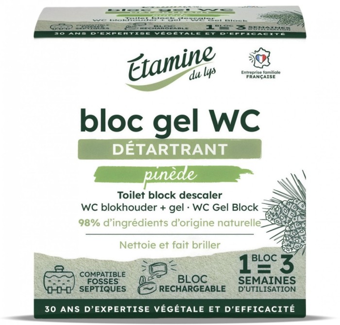 Pastila gel + suport pentru curatare si detartrare toaleta, parfum pin si eucalipt Etamine