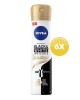 Pachet: Deodorant spray Nivea Black &amp; White Silky Smooth, 150 ml x 6 bucati