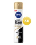 Pachet: Deodorant spray Nivea Black &amp; White Silky Smooth, 150 ml x 6 bucati