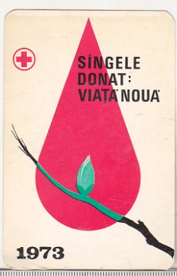 bnk cld Calendar de buzunar 1973 Centrul de hematologie Bucuresti foto