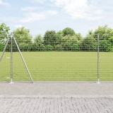 VidaXL Gard Euro cu 7 st&acirc;lpi flanșați 1.2x10 m Oțel galvanizat